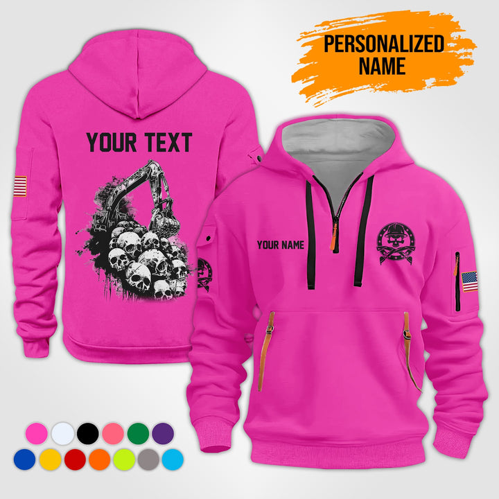 Personalized Name Love Heavy Equipment Uniform  3D Quarter Zip Hoodie KS656