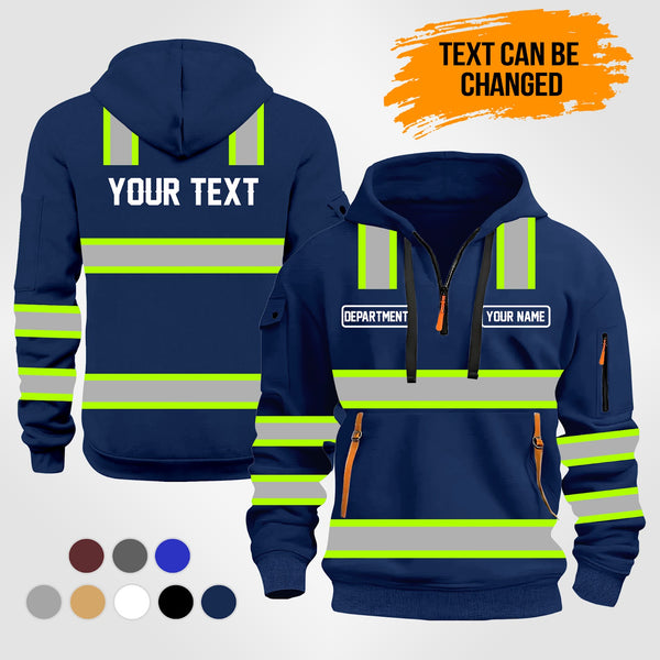 Customized Name And Text Uniform Quarter Zip Hoodie PU421