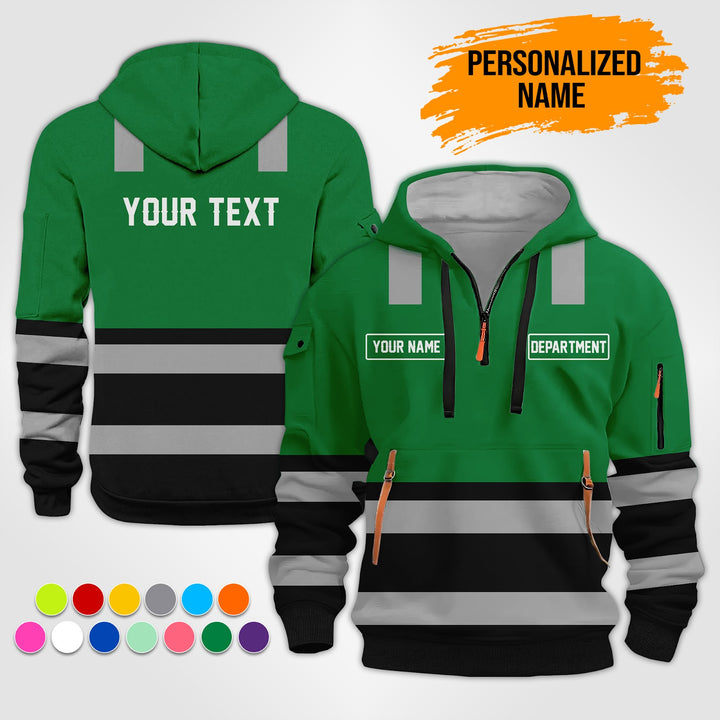 Personalized Name Love Heavy Equipment 3D Quarter Zip Hoodie MS962