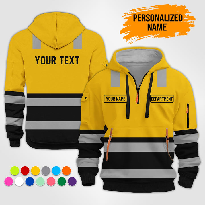 Personalized Name Love Heavy Equipment 3D Quarter Zip Hoodie MS962