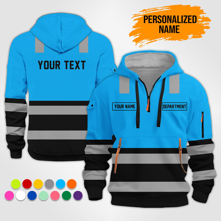 Personalized Name Love Heavy Equipment 3D Quarter Zip Hoodie MS962