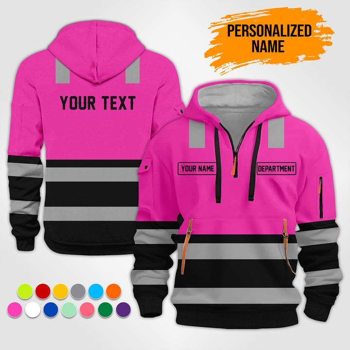 Personalized Name Love Heavy Equipment 3D Quarter Zip Hoodie MS962