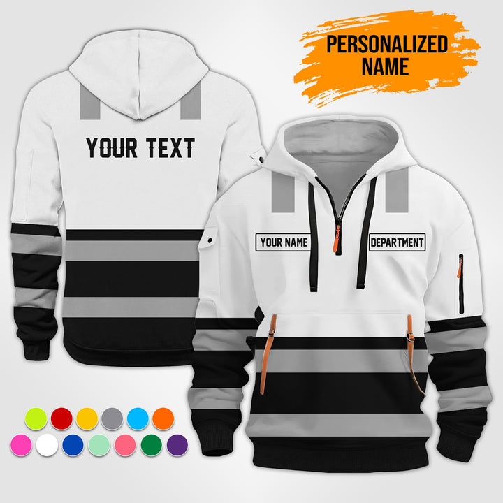 Personalized Name Love Heavy Equipment 3D Quarter Zip Hoodie MS962