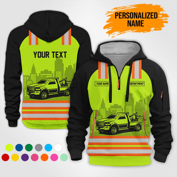 Customized Name And Color Truck Driver 3D Printed  Quarter Zip Hoodie AZ100