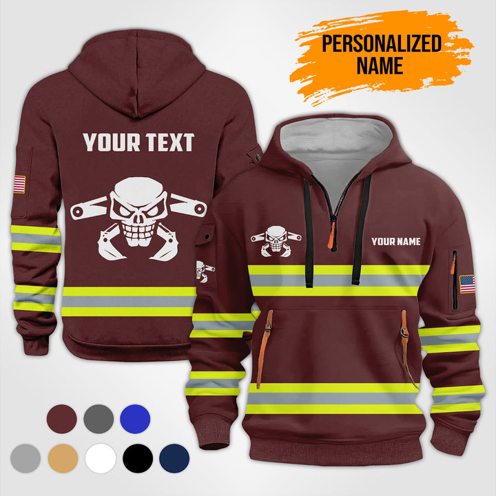 Love Heavy Equipment Uniform Style Top Gift Man? Quarter Zip Hoodie TZ773
