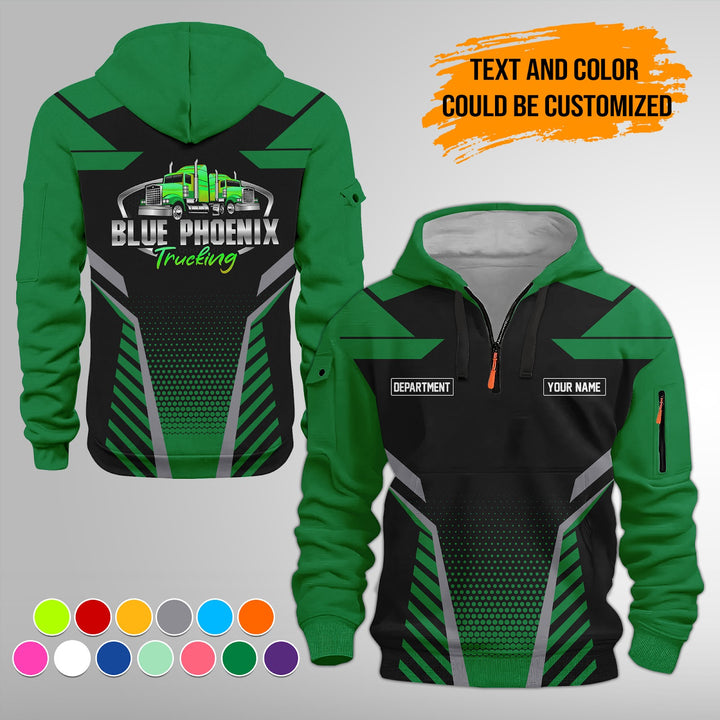 Personalized Name Semi Truck Quarter Zip Hoodie Personalized Name Semi Truck Quarter Zip Hoodie FY336