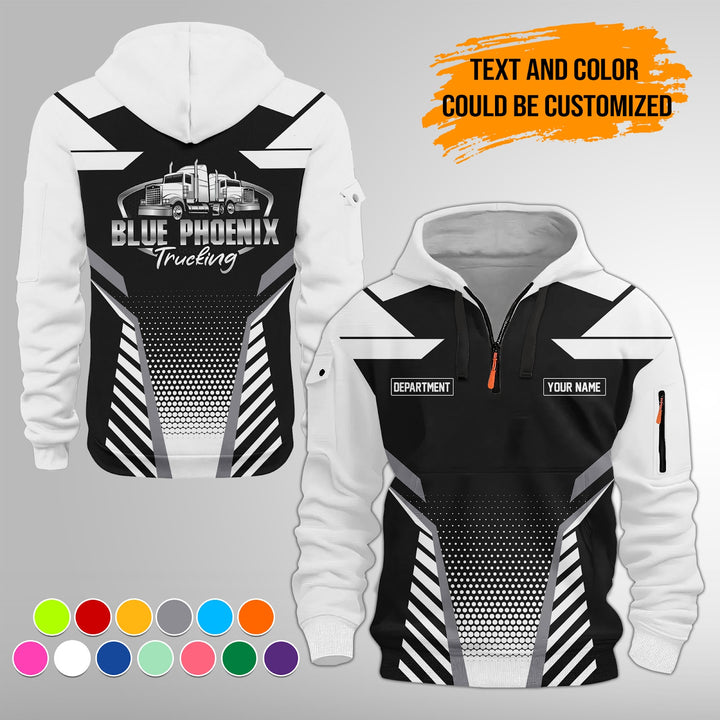 Personalized Name Semi Truck Quarter Zip Hoodie Personalized Name Semi Truck Quarter Zip Hoodie FY336