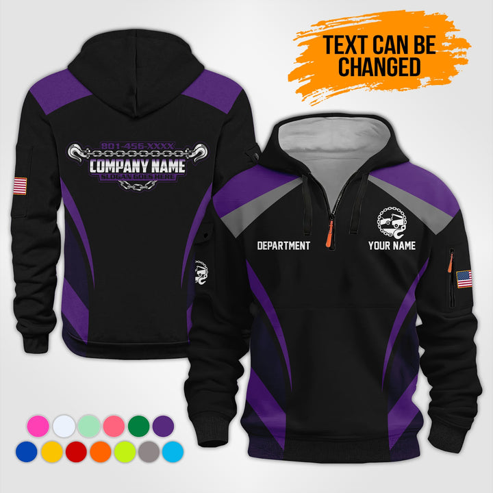 Personalized Name Tow Truck 3D Printed Quarter Zip Hoodie KS865
