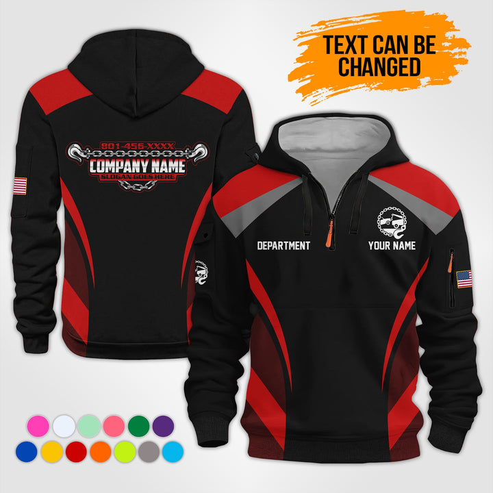 Personalized Name Tow Truck 3D Printed Quarter Zip Hoodie KS865
