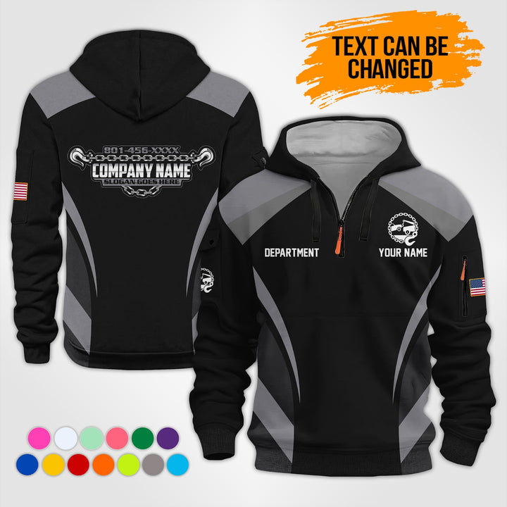 Personalized Name Tow Truck 3D Printed Quarter Zip Hoodie KS865