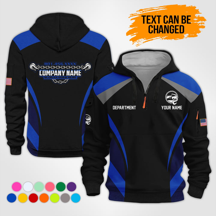 Personalized Name Tow Truck 3D Printed Quarter Zip Hoodie KS865