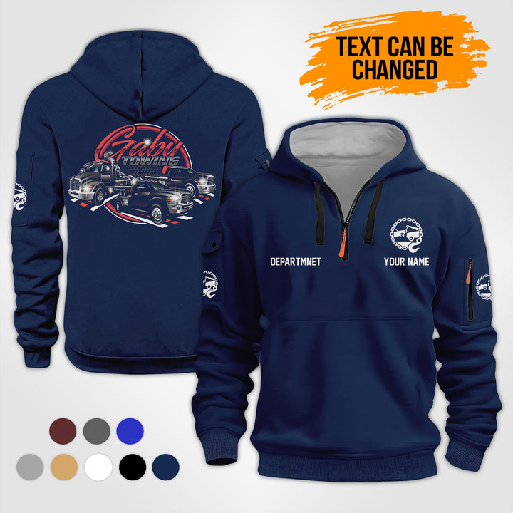 Personalized Name Tow Truck 3D Quarter Zip Hoodie KS866