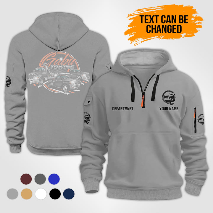Personalized Name Tow Truck 3D Quarter Zip Hoodie KS866