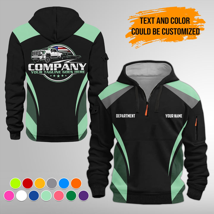 Personalized Name Pickup Trailer 3D Printed Quarter Zip Hoodie FY358