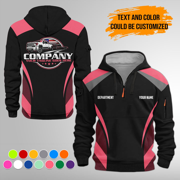 Personalized Name Pickup Trailer 3D Printed Quarter Zip Hoodie FY358