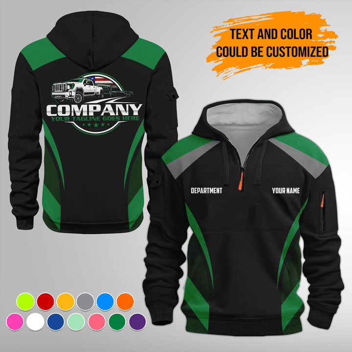 Personalized Name Pickup Trailer 3D Printed Quarter Zip Hoodie FY358