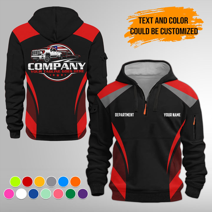 Personalized Name Pickup Trailer 3D Printed Quarter Zip Hoodie FY358