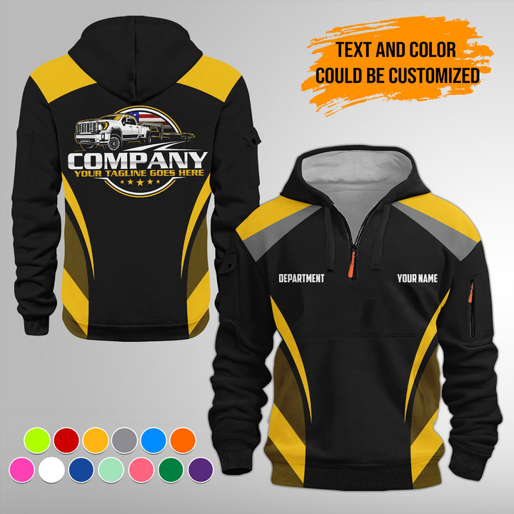 Personalized Name Pickup Trailer 3D Printed Quarter Zip Hoodie FY358