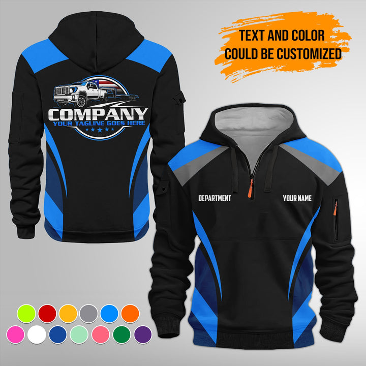 Personalized Name Pickup Trailer 3D Printed Quarter Zip Hoodie FY358
