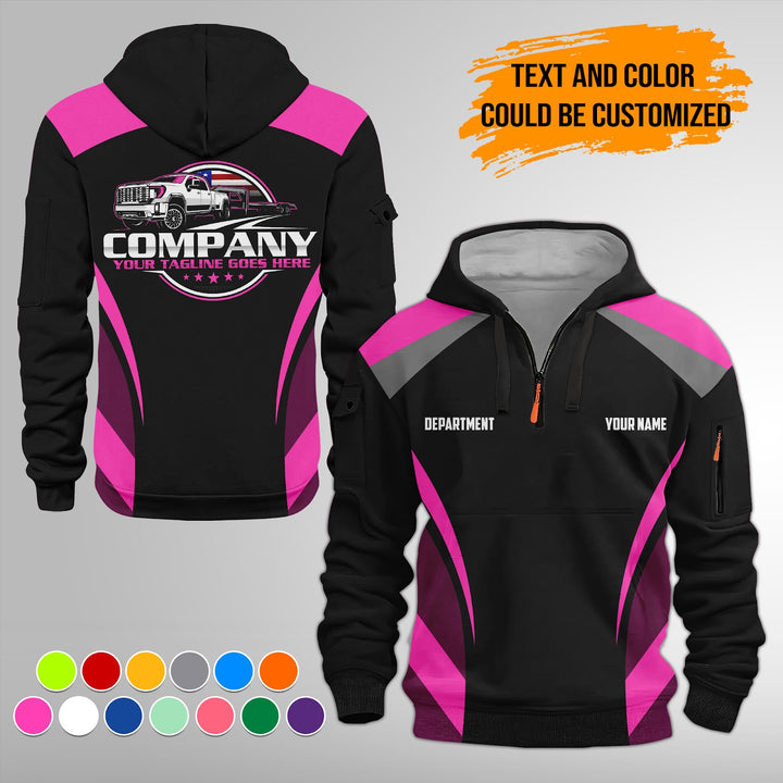 Personalized Name Pickup Trailer 3D Printed Quarter Zip Hoodie FY358