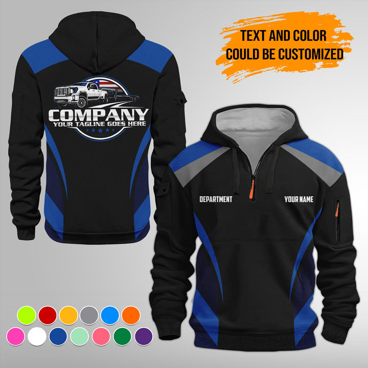 Personalized Name Pickup Trailer 3D Printed Quarter Zip Hoodie FY358
