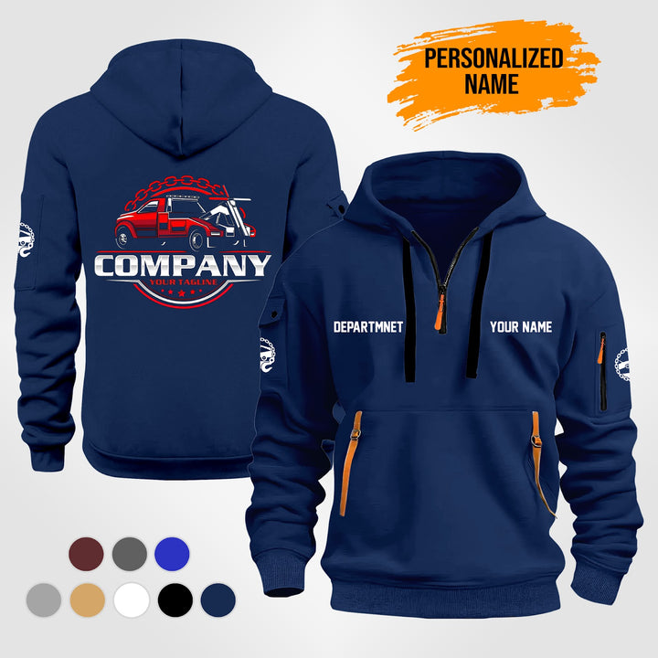 Personalized Name Tow Truck 3D Printed Quarter Zip Hoodie ST168