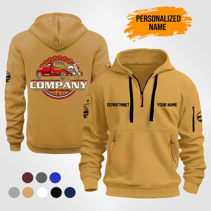 Personalized Name Tow Truck 3D Printed Quarter Zip Hoodie ST168