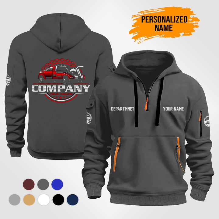 Personalized Name Tow Truck 3D Printed Quarter Zip Hoodie ST168