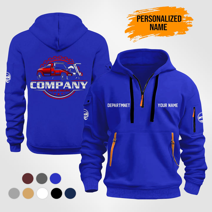 Personalized Name Tow Truck 3D Printed Quarter Zip Hoodie ST168