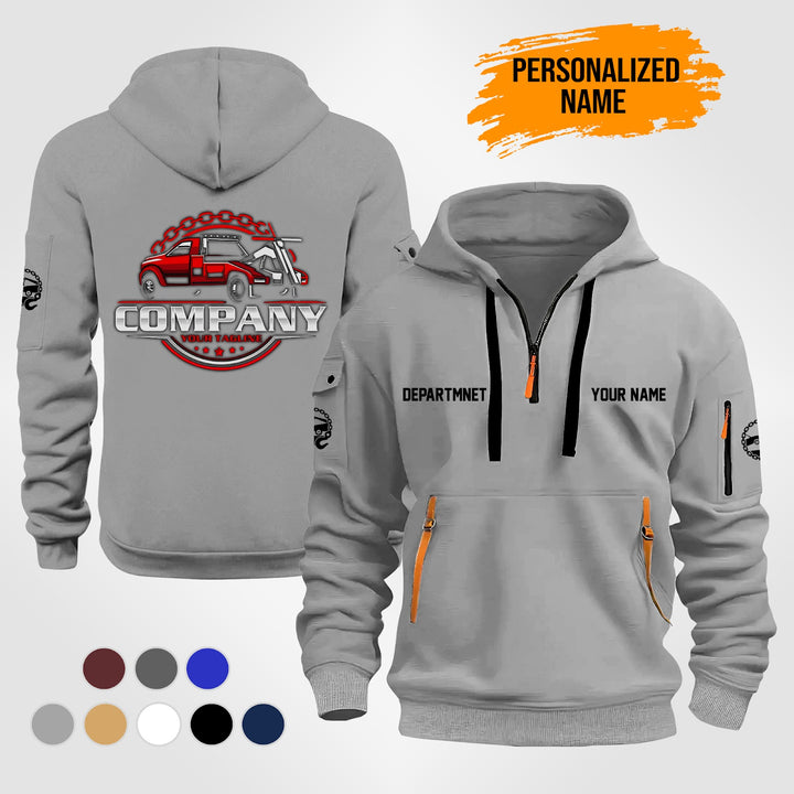 Personalized Name Tow Truck 3D Printed Quarter Zip Hoodie ST168