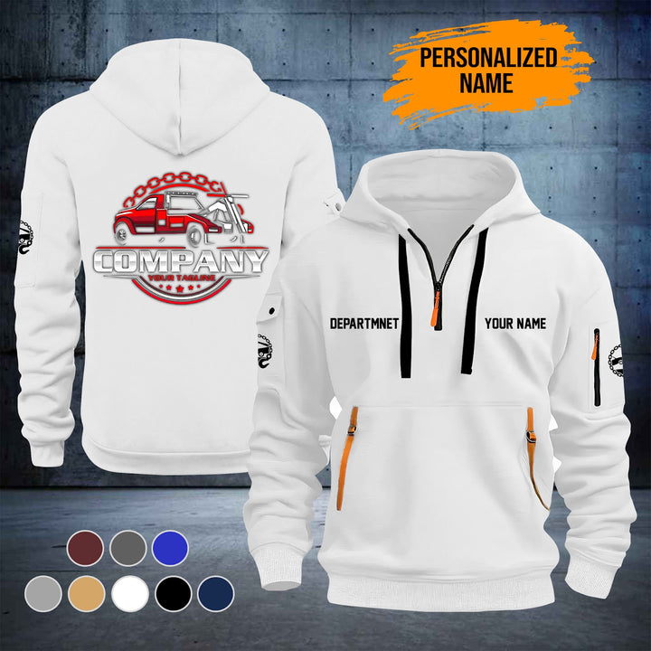 Personalized Name Tow Truck 3D Printed Quarter Zip Hoodie ST168