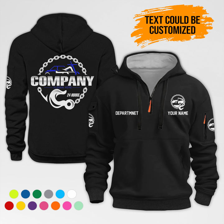 Personalized Name Tow Truck 3D Printed Quarter Zip Hoodie AZ324
