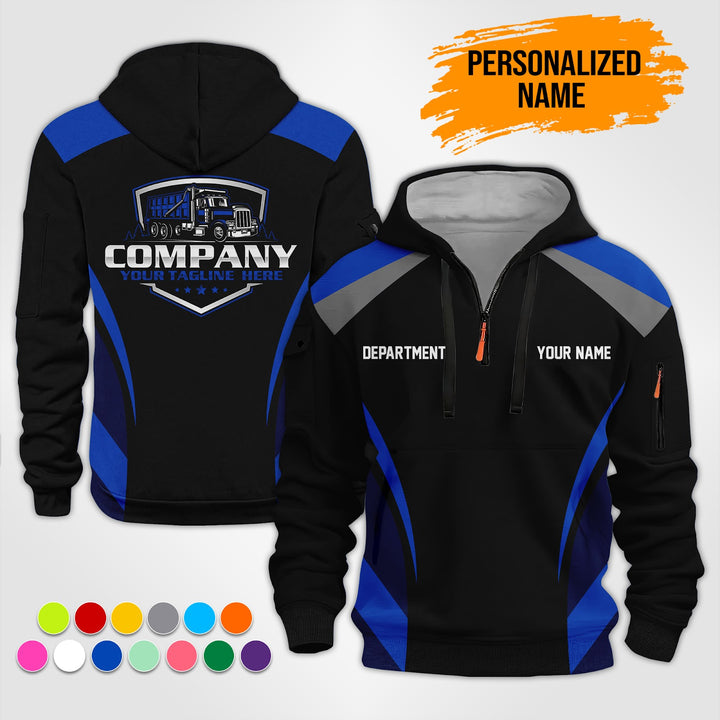 Personalized Name Dump Truck 3D Printed Quarter Zip Hoodie ST128
