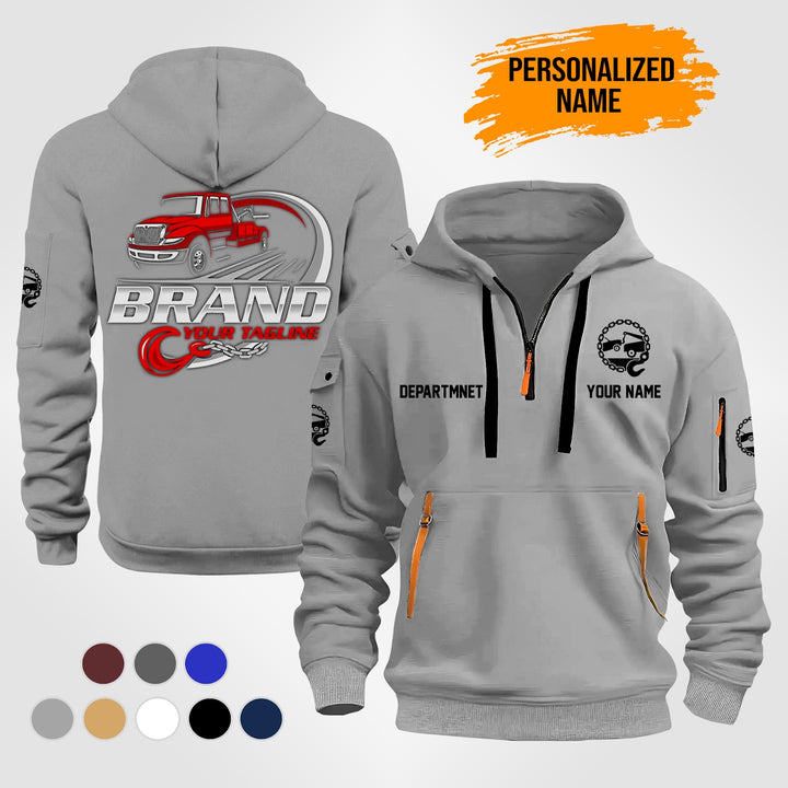 Personalized Name Tow Truck 3D Quarter Zip Hoodie ST169