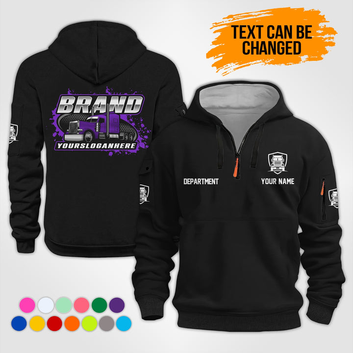 Personalized Name Semi Truck 3D Printed Quarter Zip Hoodie KS883