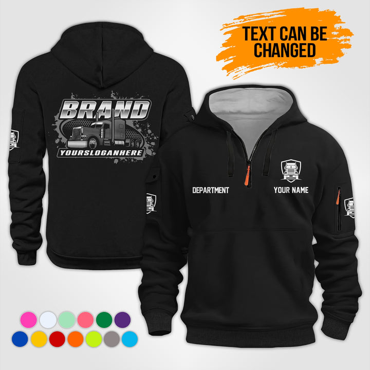 Personalized Name Semi Truck 3D Printed Quarter Zip Hoodie KS883