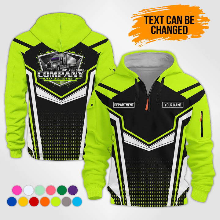 Personalized Name Trucking 3D Printed Quarter Zip Hoodie KS927