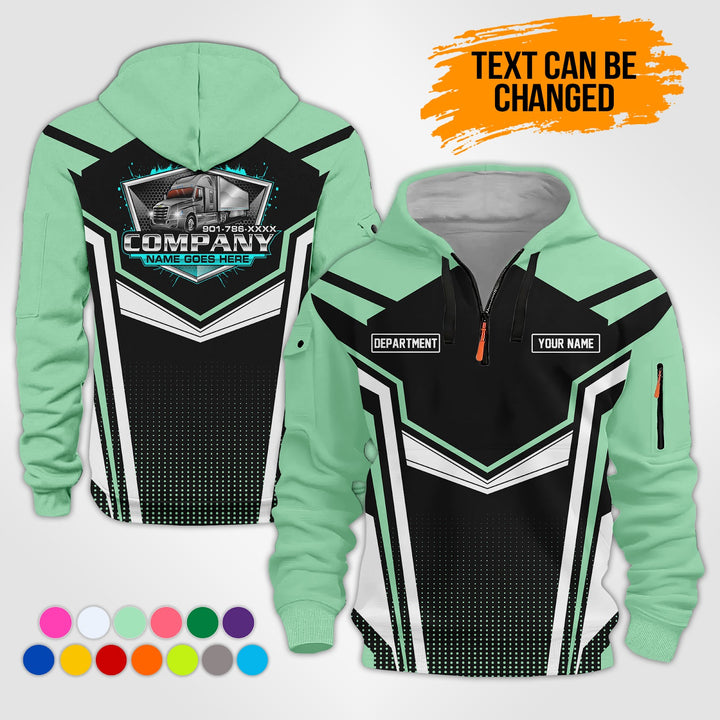 Personalized Name Trucking 3D Printed Quarter Zip Hoodie KS927