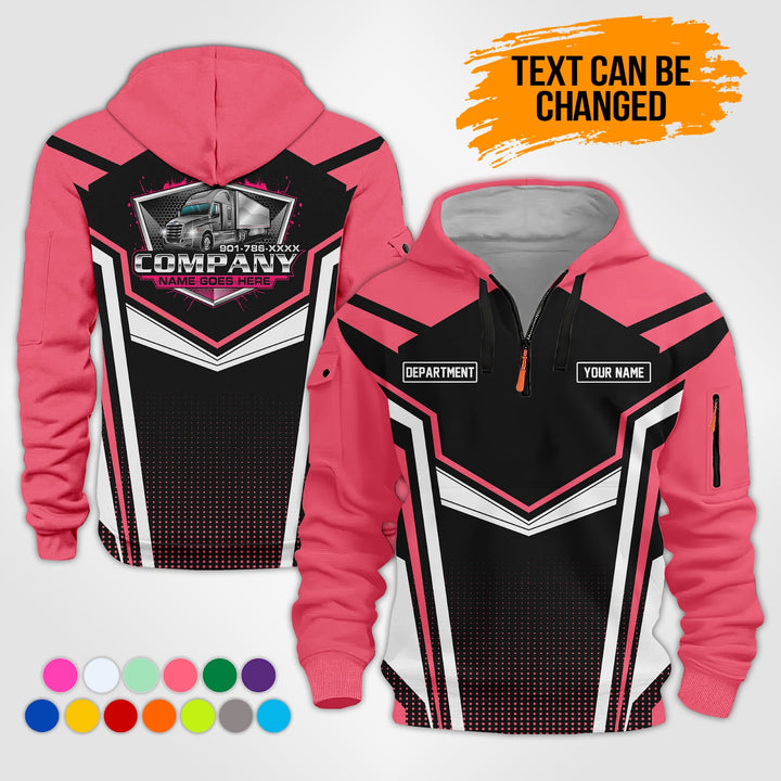 Personalized Name Trucking 3D Printed Quarter Zip Hoodie KS927