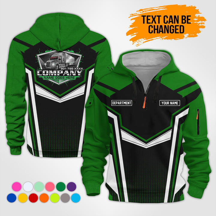 Personalized Name Trucking 3D Printed Quarter Zip Hoodie KS927