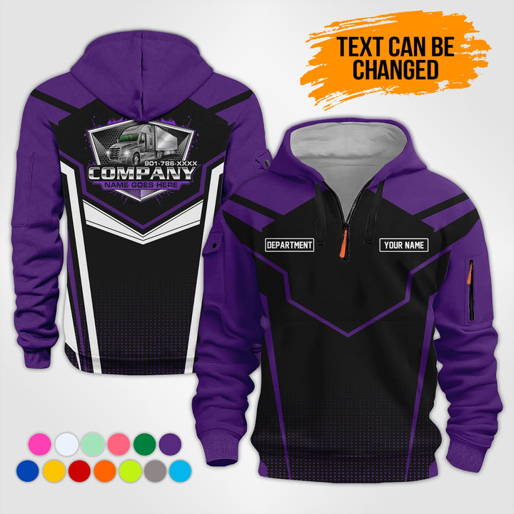 Personalized Name Trucking 3D Printed Quarter Zip Hoodie KS927