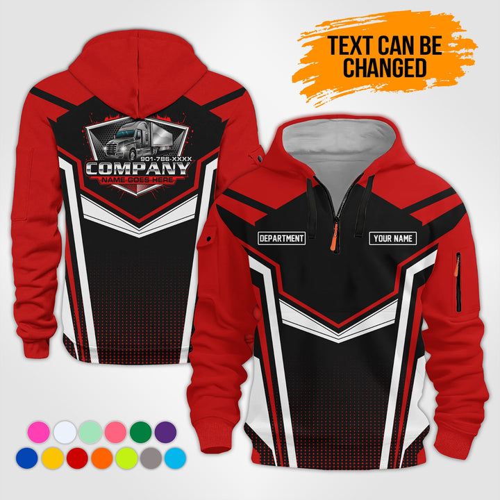 Personalized Name Trucking 3D Printed Quarter Zip Hoodie KS927
