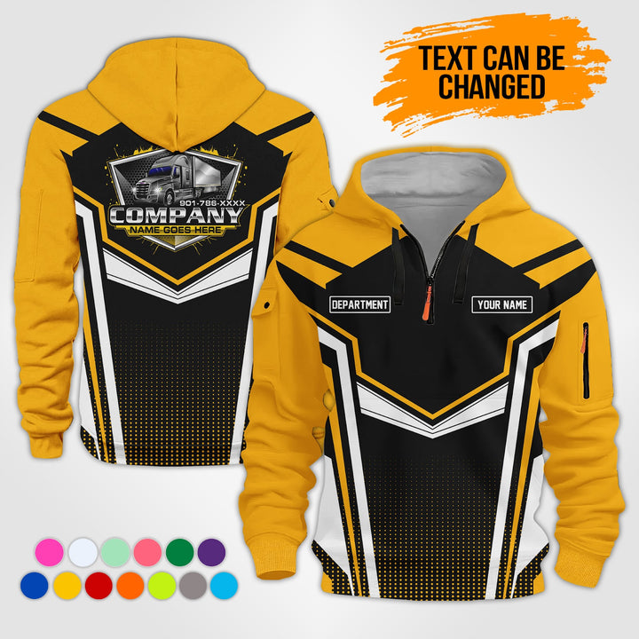 Personalized Name Trucking 3D Printed Quarter Zip Hoodie KS927