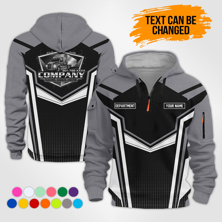 Personalized Name Trucking 3D Printed Quarter Zip Hoodie KS927