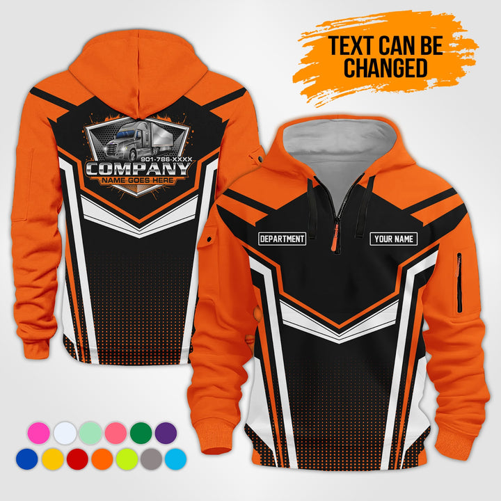 Personalized Name Trucking 3D Printed Quarter Zip Hoodie KS927