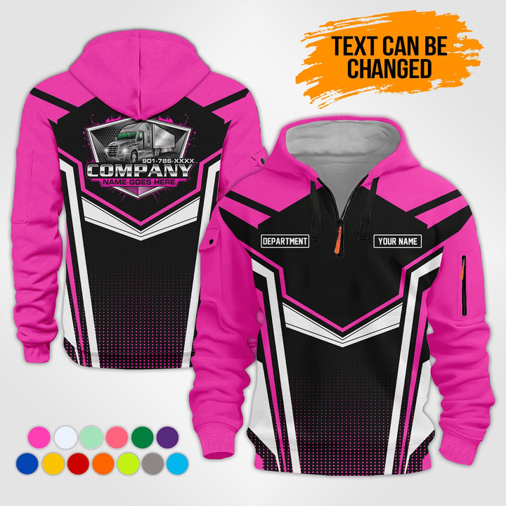 Personalized Name Trucking 3D Printed Quarter Zip Hoodie KS927