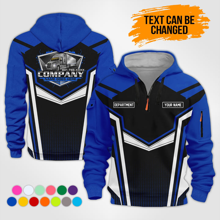 Personalized Name Trucking 3D Printed Quarter Zip Hoodie KS927