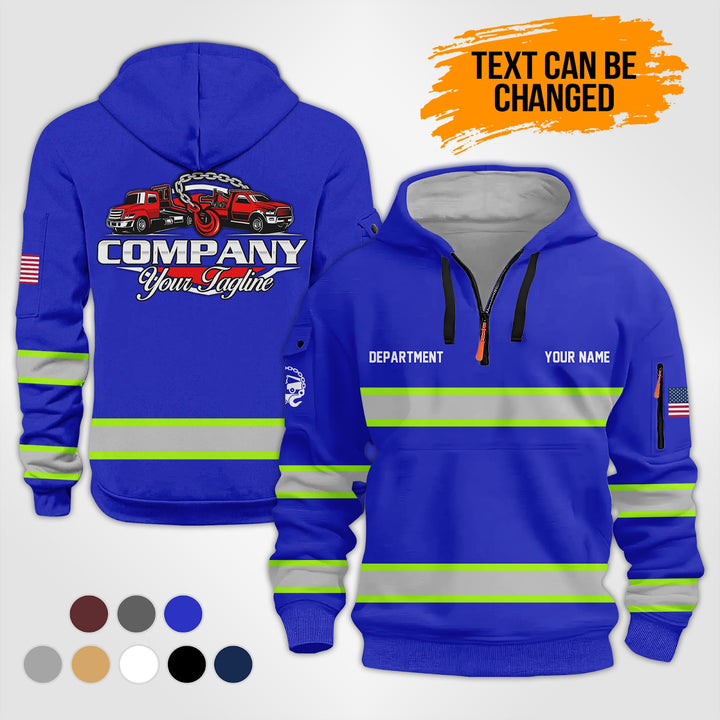 Personalized Name Tow Truck 3D Quarter Zip Hoodie KS926