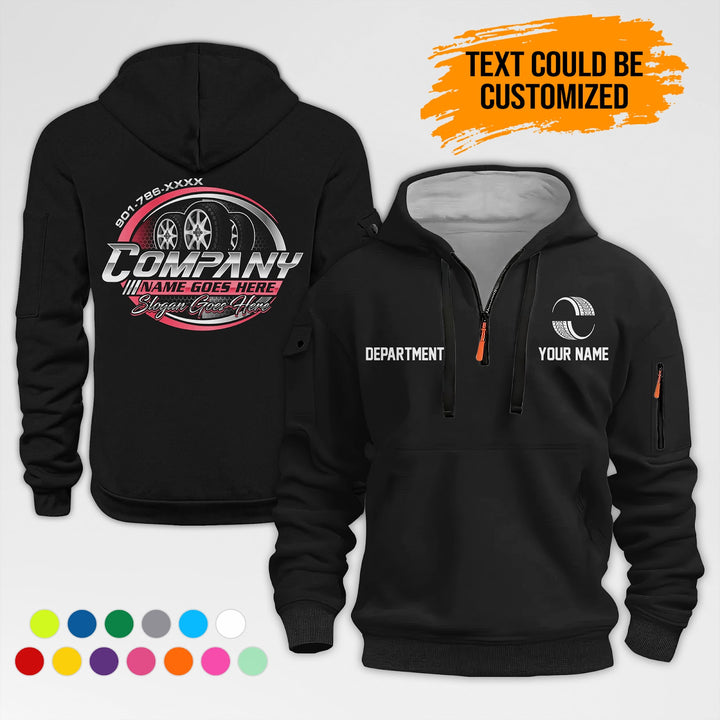 Personalized Name Car Tire 3D Printed Quarter Zip Hoodie AZ370