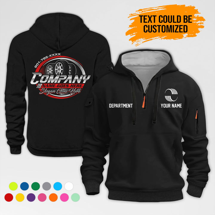 Personalized Name Car Tire 3D Printed Quarter Zip Hoodie AZ370